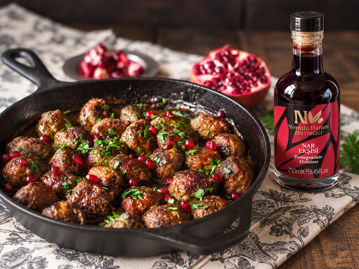Pomegranate Molasses Meatballs with a Sweet Tart Glaze